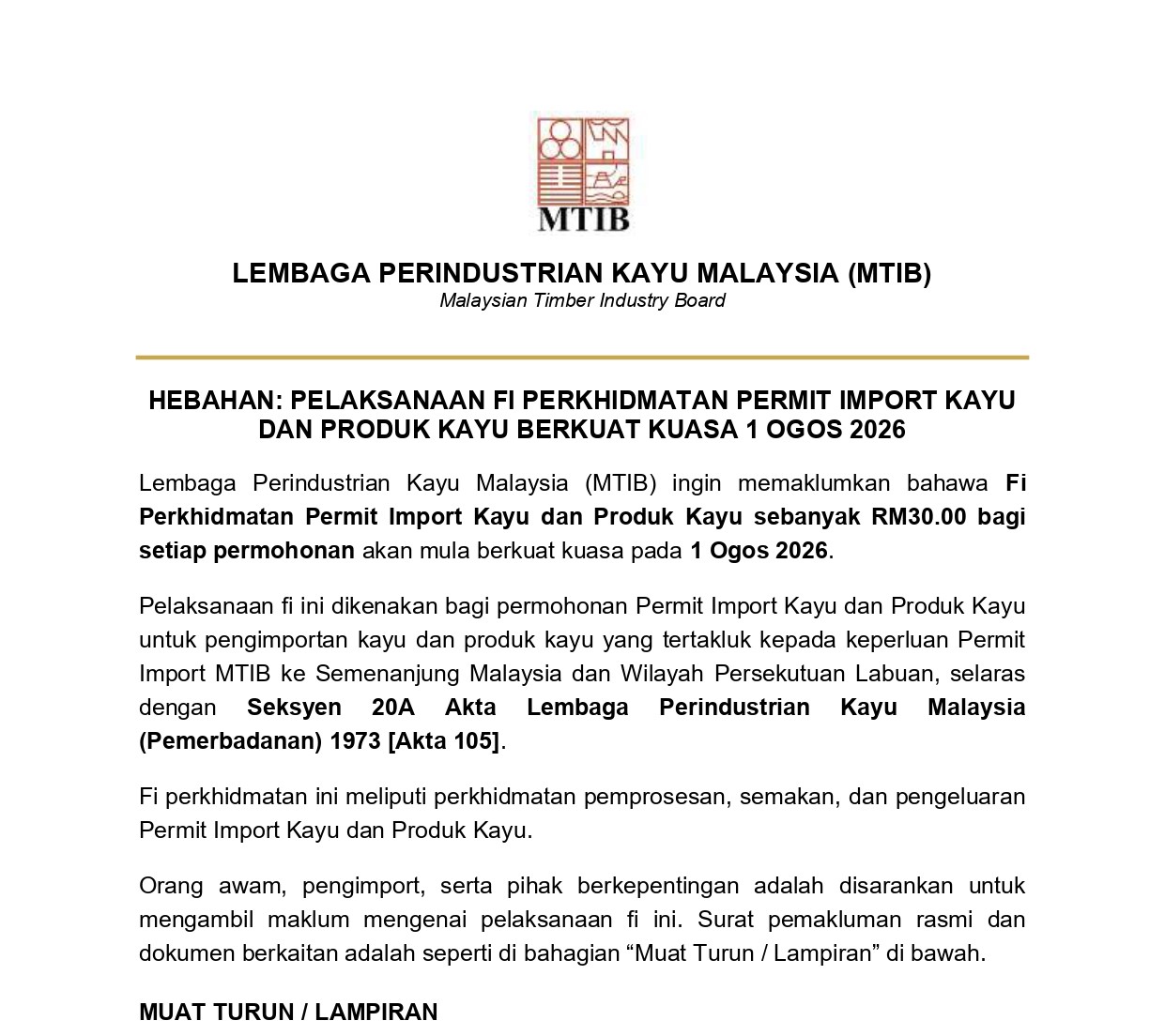 HEBAHAN FI PERMIT IMPORT KAYU